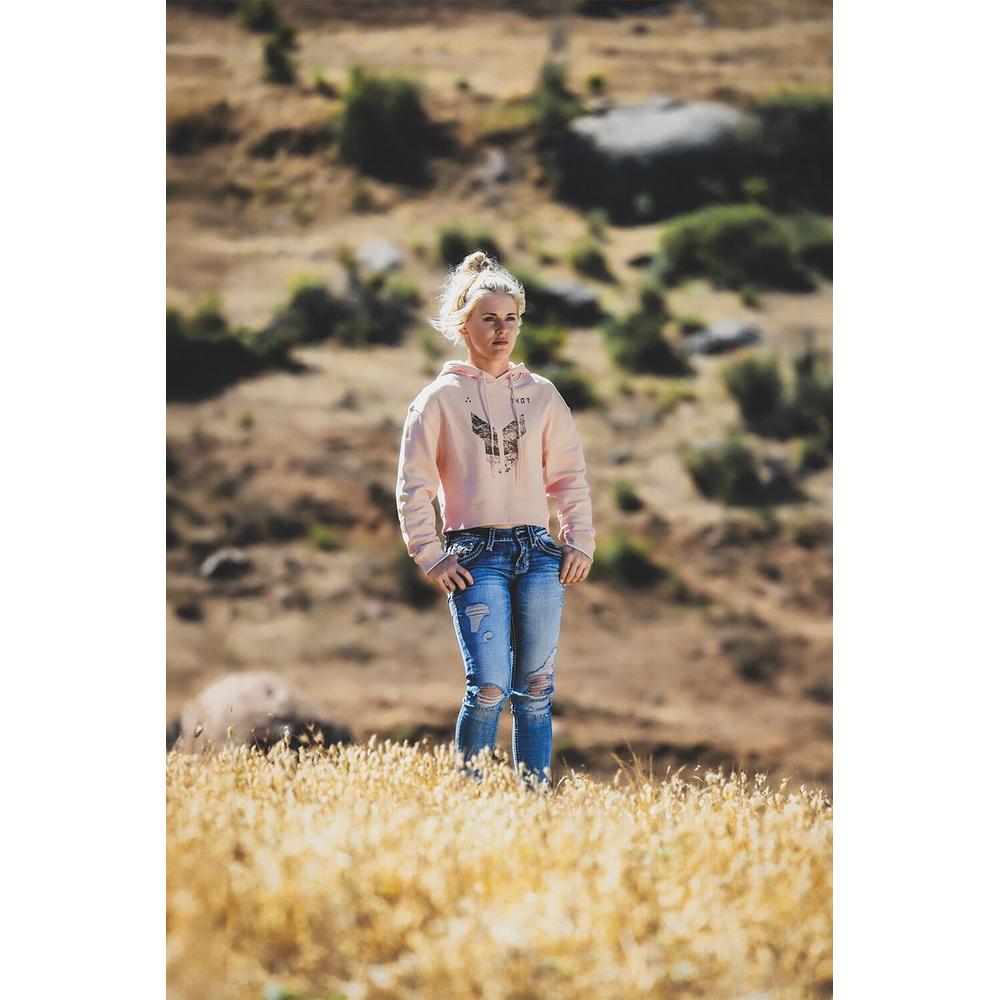 Thor Iconic Ladies Pullover Crop Hoodie Pink