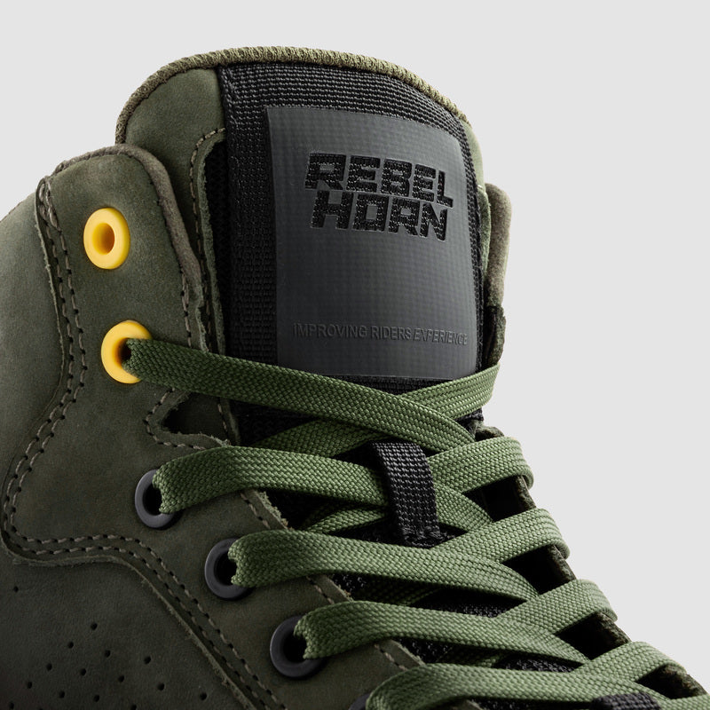 Rebelhorn Spike Boots Olive FREE UK Delivery, FREE 365 Day Returns | Moto Central