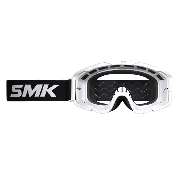 SMK Terrain Motocross Goggles White / Clear Lens / Black Strap