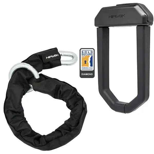 Hiplok DX1000 U Lock & Mega Chain Bundle Black FREE UK Delivery, FREE 365 Day Returns | Moto Central