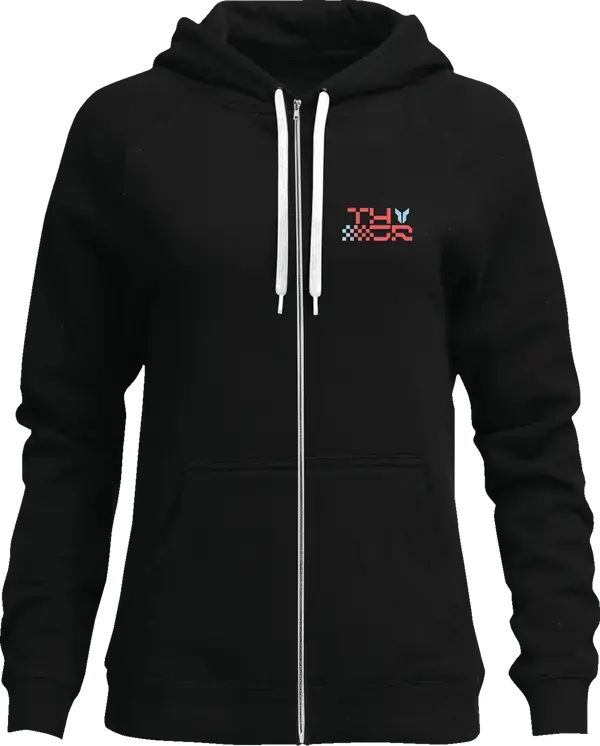Thor Vantage Ladies Zip-Up Hoodie Black - FREE UK Shipping, FREE 365 Day Returns | Moto Central