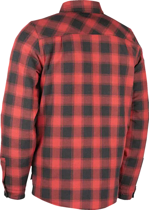 Icon Fallblock Flannel Textile Jacket Red - FREE UK Shipping, FREE 365 Day Returns | Moto Central