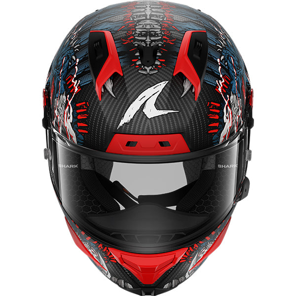 Shark Aeron Shaytan 2 Matt Carbon / Red / Anthracite FREE UK Delivery, FREE 365 Day Returns | Moto Central