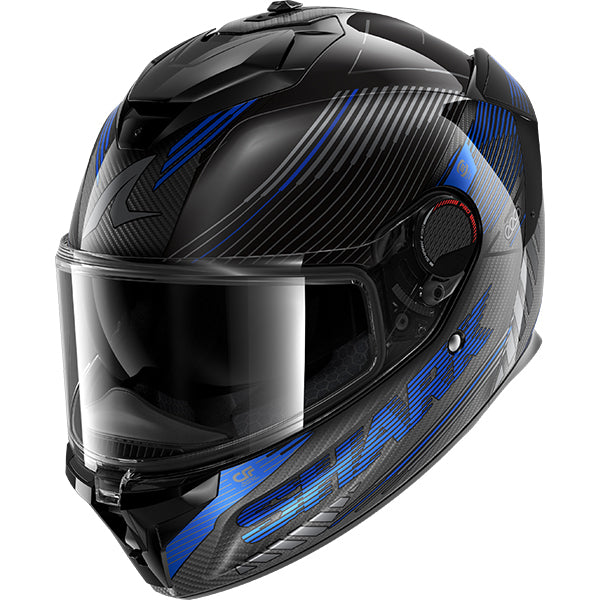 Shark Spartan GT PRO Carbon Axium Carbon / Blue / Anthracite FREE UK Delivery, FREE 365 Day Returns | Moto Central