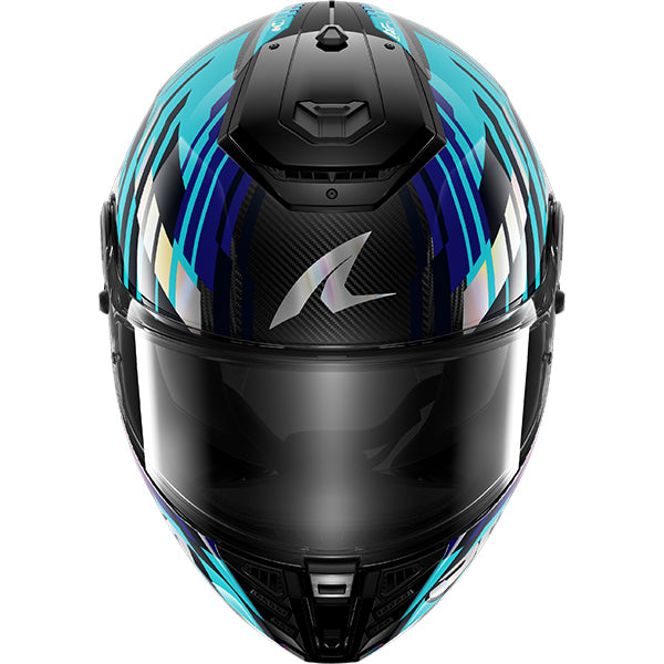 Shark Spartan RS Carbon Vibetrack Black / Teal / Blue FREE UK Delivery, FREE 365 Day Returns | Moto Central