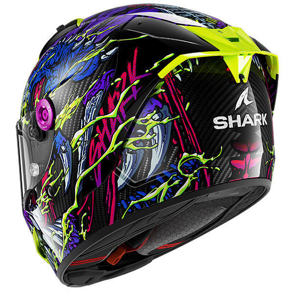 Shark Aeron Shaytan 2 Carbon / Blue / Green FREE UK Delivery, FREE 365 Day Returns | Moto Central