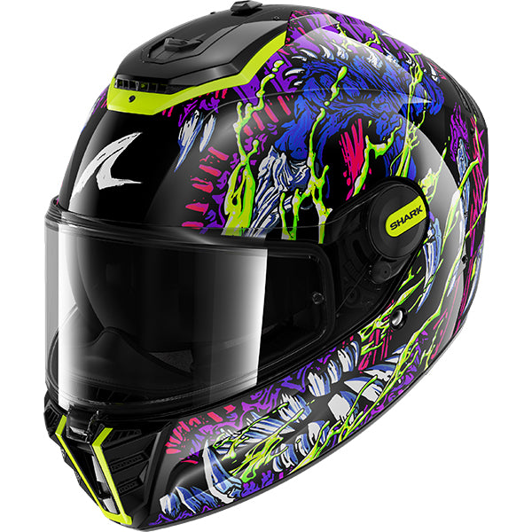 Shark Spartan RS Shaytan 2 Black / Blue / Yellow FREE UK Delivery, FREE 365 Day Returns | Moto Central