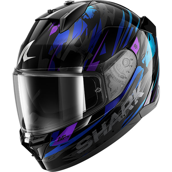 Shark D-Skwal 3 Inkrider Black / Blue / Violet FREE UK Delivery, FREE 365 Day Returns | Moto Central