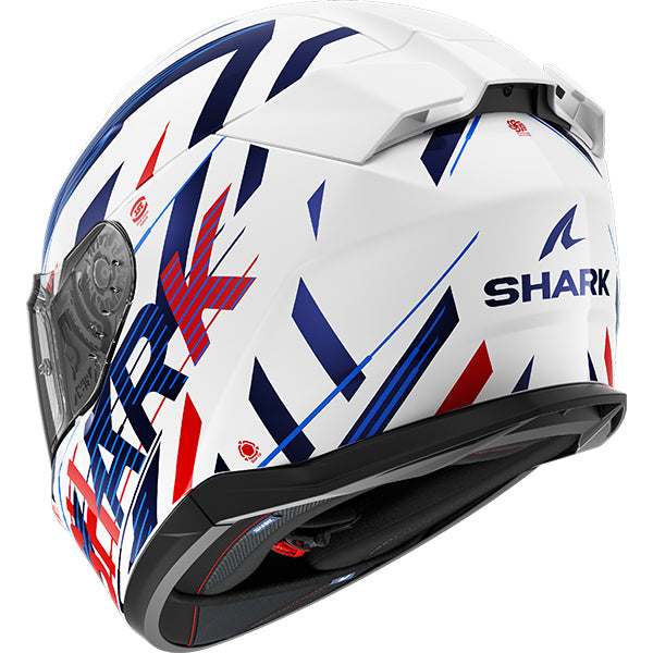 Shark D-Skwal 3 Dashed White / Blue / Red FREE UK Delivery, FREE 365 Day Returns | Moto Central