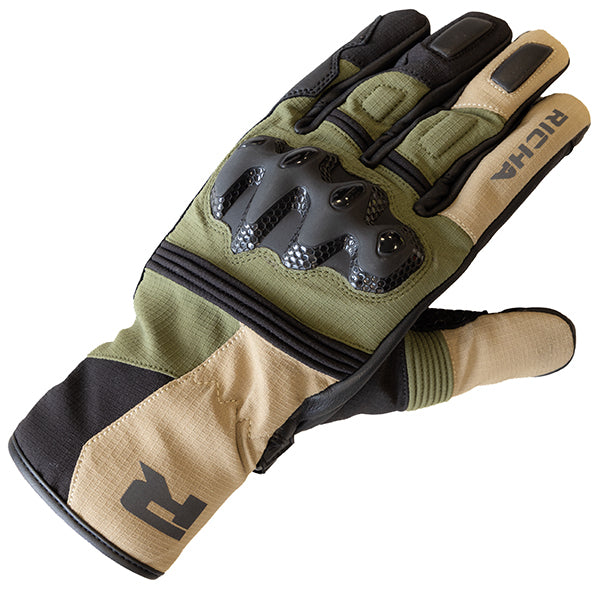 Richa Maverick Textile Gloves Black / Beige / Green