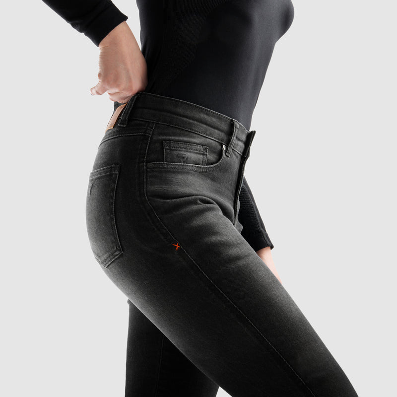 Rebelhorn Bronco Ladies Jeans Washed Black FREE UK Delivery, FREE 365 Day Returns | Moto Central