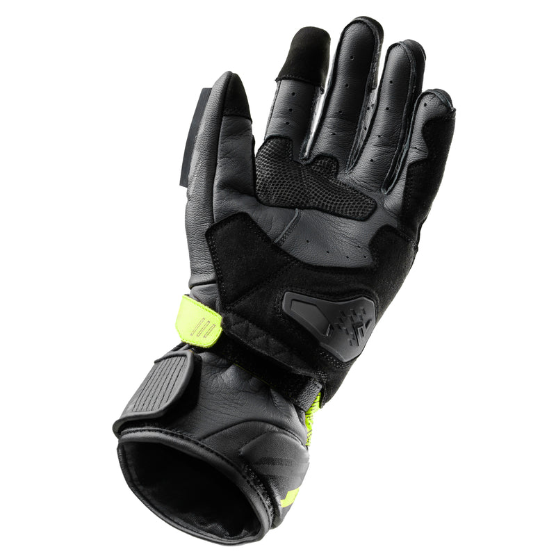 Rebelhorn Viper Gloves Black / Grey / Fluo Yellow FREE UK Delivery, FREE 365 Day Returns | Moto Central