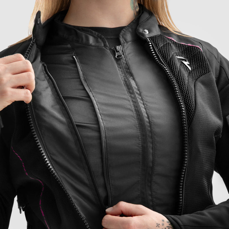 Rebelhorn Jax Ladies Textile Jacket Black / Pink FREE UK Delivery, FREE 365 Day Returns | Moto Central