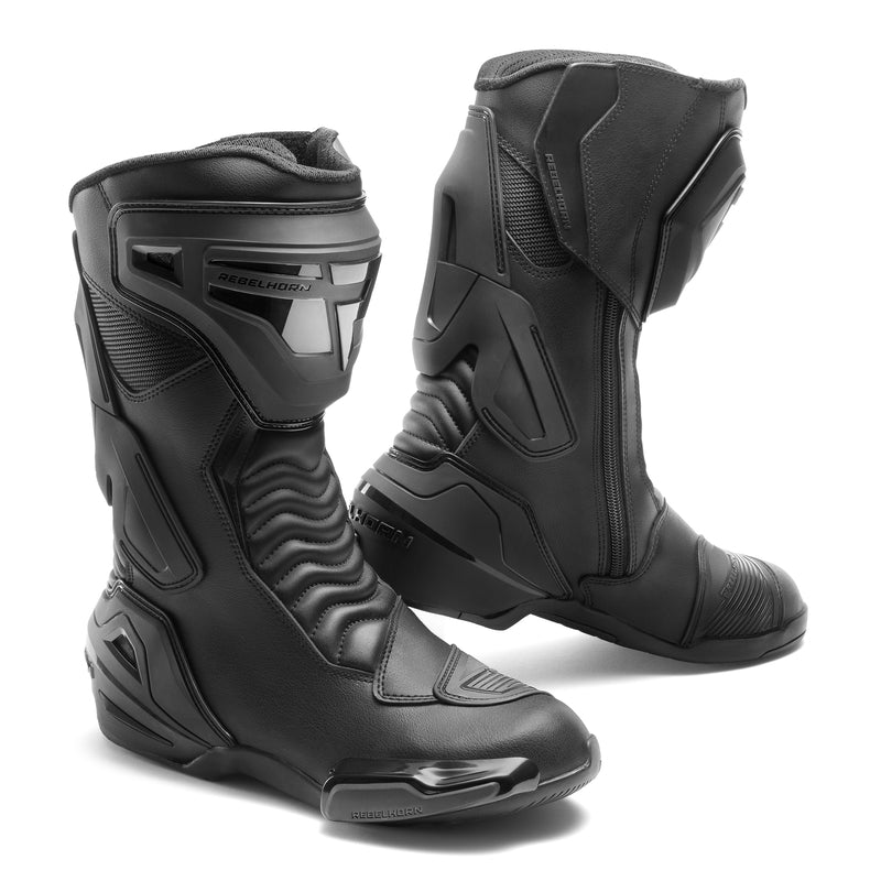 Rebelhorn GTR Boots Black FREE UK Delivery, FREE 365 Day Returns | Moto Central