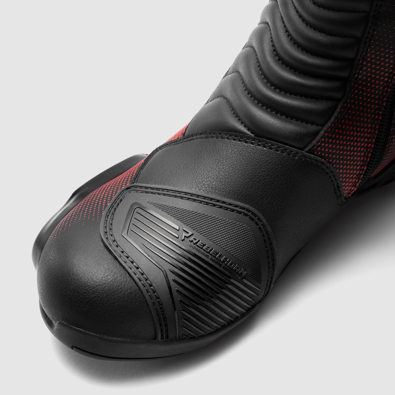 Rebelhorn GTR Boots Black / Fluo Red FREE UK Delivery, FREE 365 Day Returns | Moto Central
