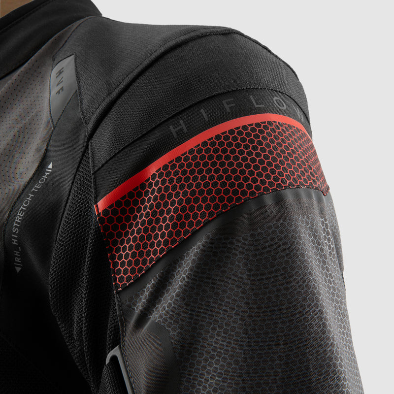 Rebelhorn Hiflow 5 Textile Jacket Black / Grey / Red FREE UK Delivery, FREE 365 Day Returns | Moto Central