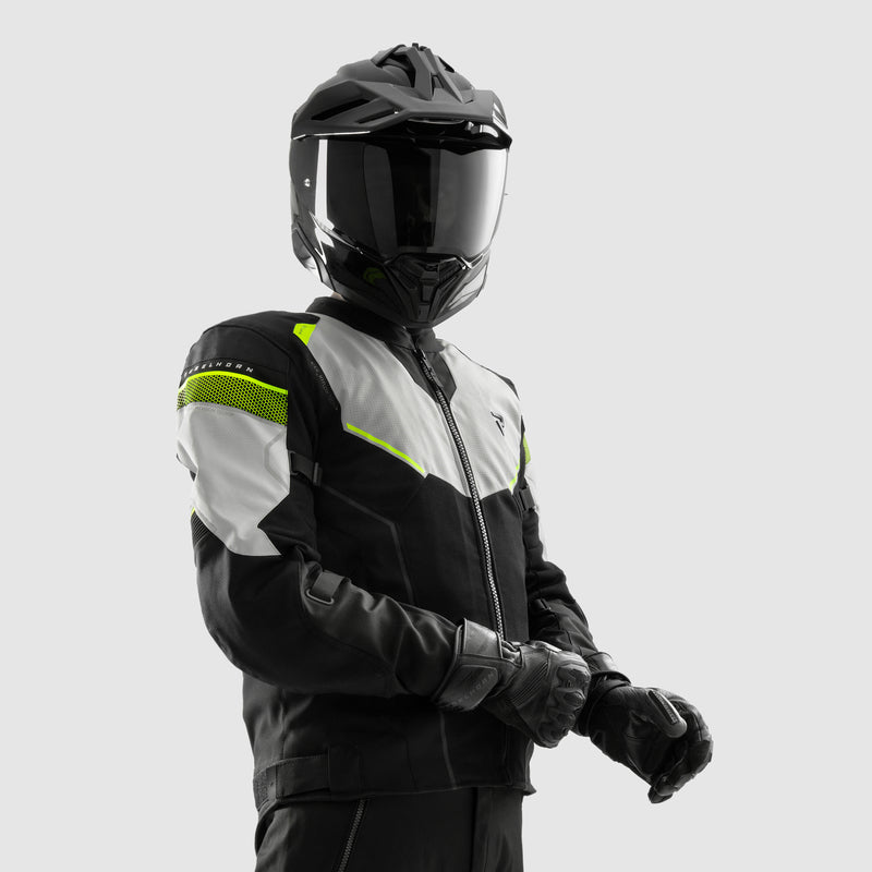 Rebelhorn Hiflow 5 Textile Jacket Black / Grey / Fluo Yellow FREE UK Delivery, FREE 365 Day Returns | Moto Central