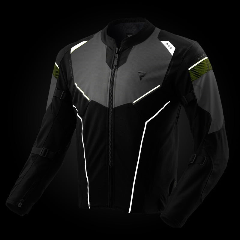 Rebelhorn Hiflow 5 Textile Jacket Black / Grey / Fluo Yellow FREE UK Delivery, FREE 365 Day Returns | Moto Central