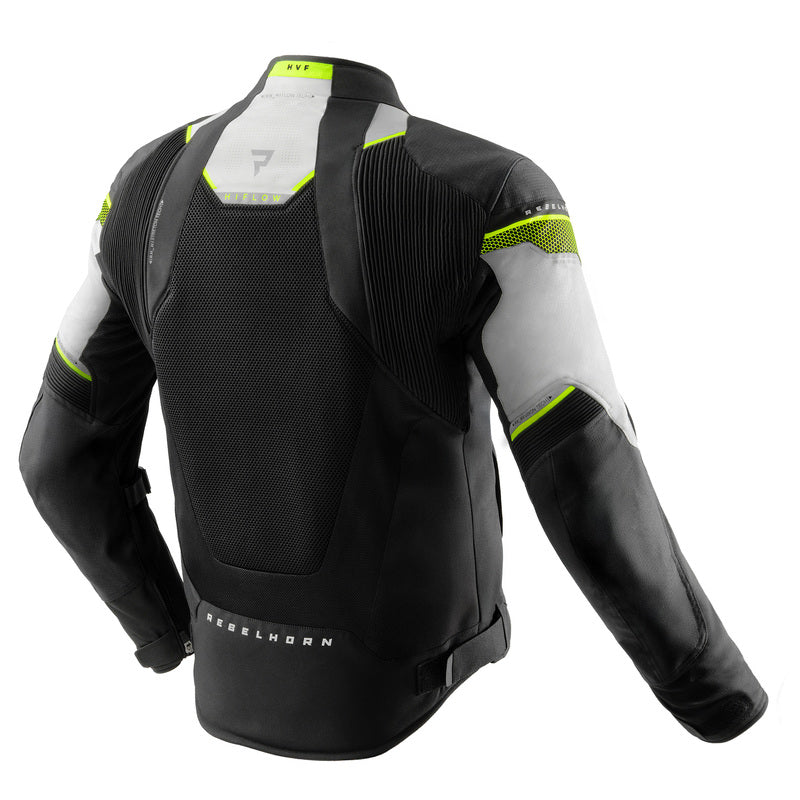 Rebelhorn Hiflow 5 Textile Jacket Black / Grey / Fluo Yellow FREE UK Delivery, FREE 365 Day Returns | Moto Central