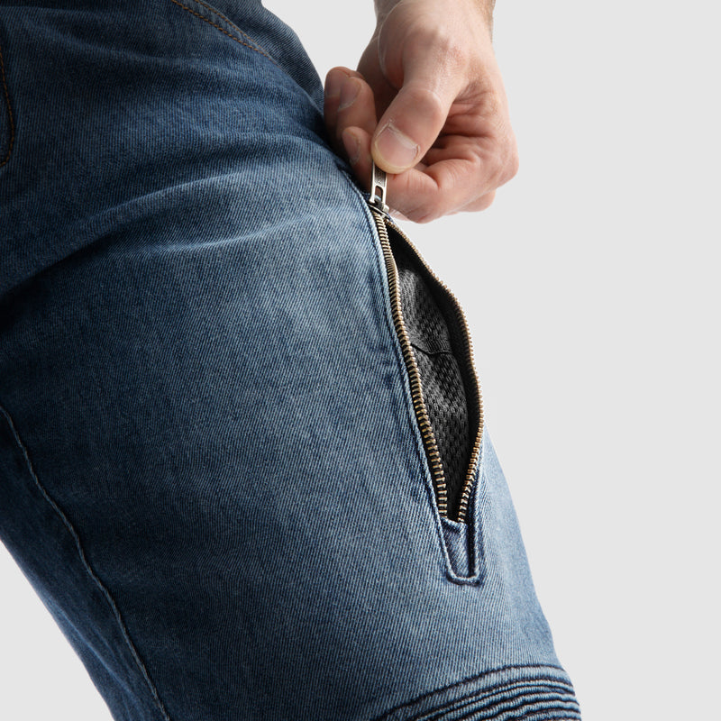 Rebelhorn Vandal Jeans Monolayer Washed Blue FREE UK Delivery, FREE 365 Day Returns | Moto Central