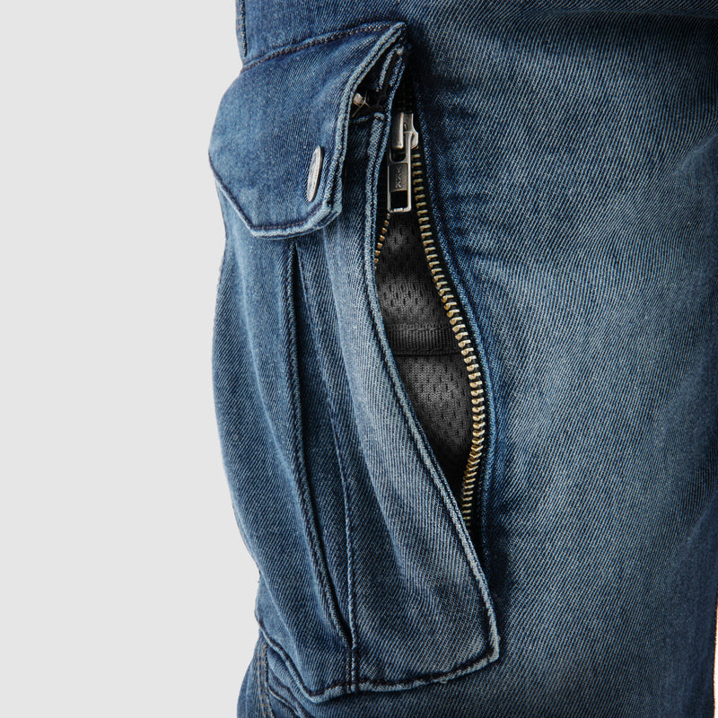 Rebelhorn Vandal Jeans Monolayer Washed Blue FREE UK Delivery, FREE 365 Day Returns | Moto Central