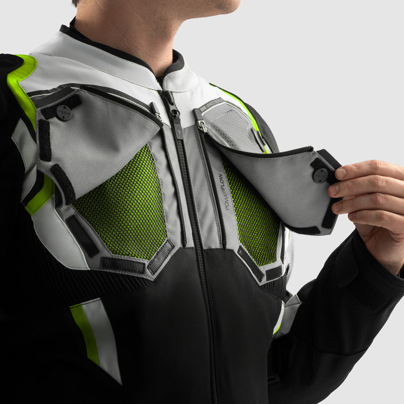 Rebelhorn Borg 2 Textile Jacket Black / Grey / Fluo Yellow FREE UK Delivery, FREE 365 Day Returns | Moto Central