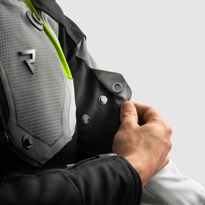 Rebelhorn Borg 2 Textile Jacket Black / Grey / Fluo Yellow FREE UK Delivery, FREE 365 Day Returns | Moto Central