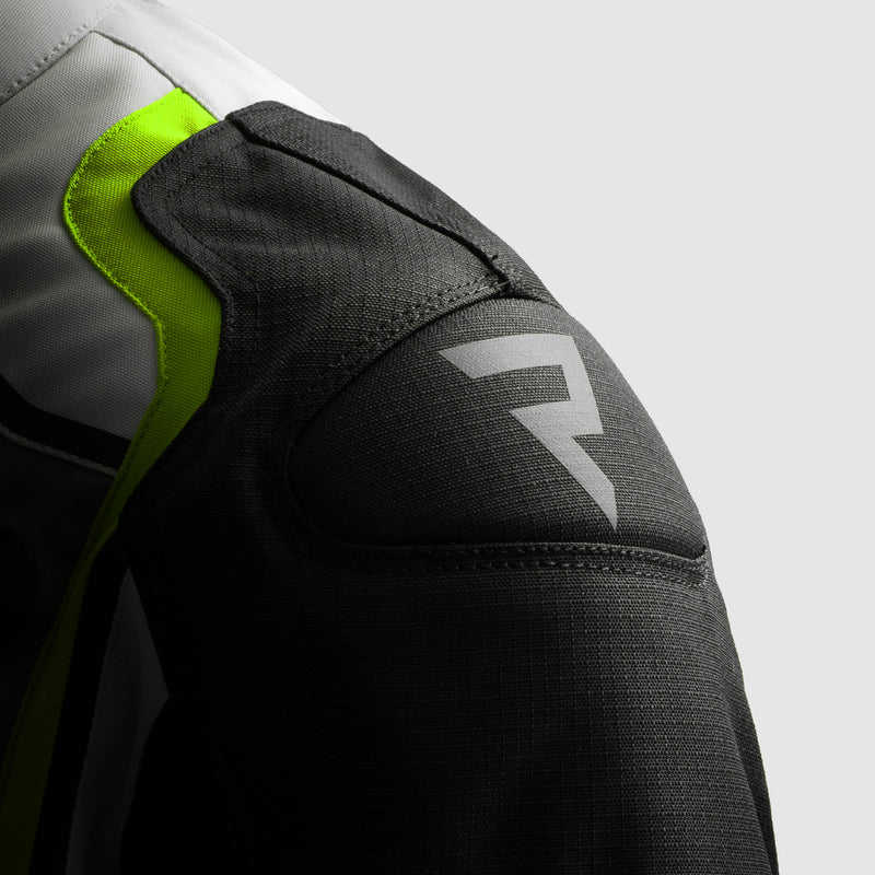 Rebelhorn Borg 2 Textile Jacket Black / Grey / Fluo Yellow FREE UK Delivery, FREE 365 Day Returns | Moto Central