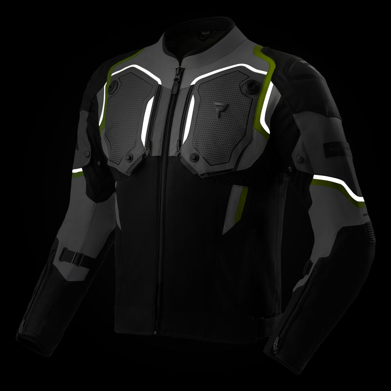 Rebelhorn Borg 2 Textile Jacket Black / Grey / Fluo Yellow FREE UK Delivery, FREE 365 Day Returns | Moto Central