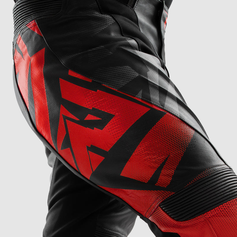 Rebelhorn Inferno Leather Trouser Black / Fluo Red FREE UK Delivery, FREE 365 Day Returns | Moto Central