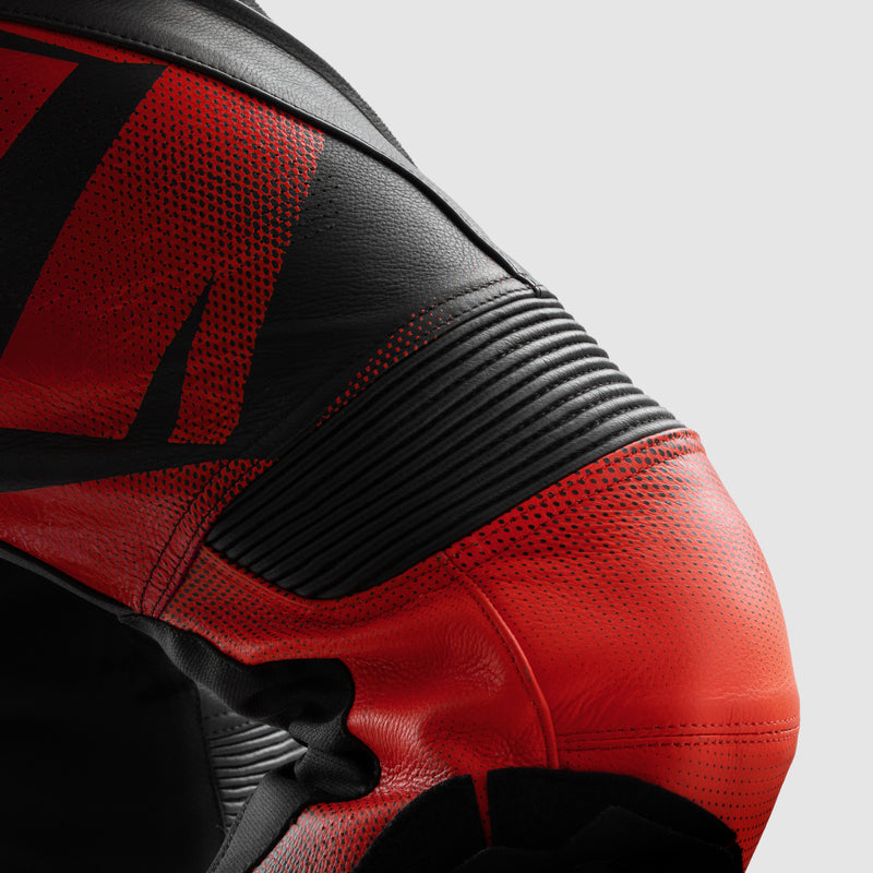 Rebelhorn Inferno Leather Trouser Black / Fluo Red FREE UK Delivery, FREE 365 Day Returns | Moto Central