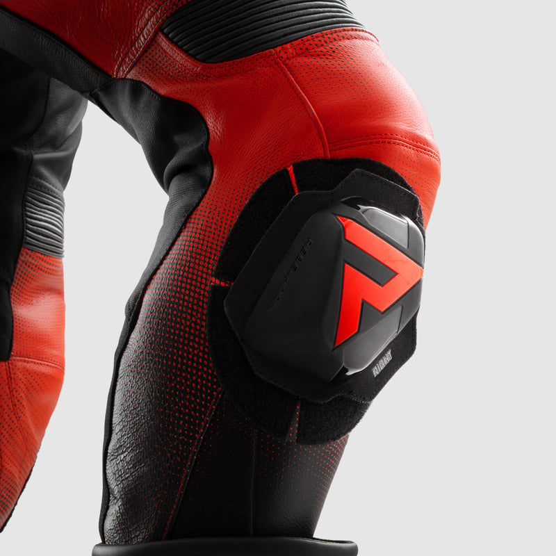 Rebelhorn Inferno Leather Trouser Black / Fluo Red FREE UK Delivery, FREE 365 Day Returns | Moto Central