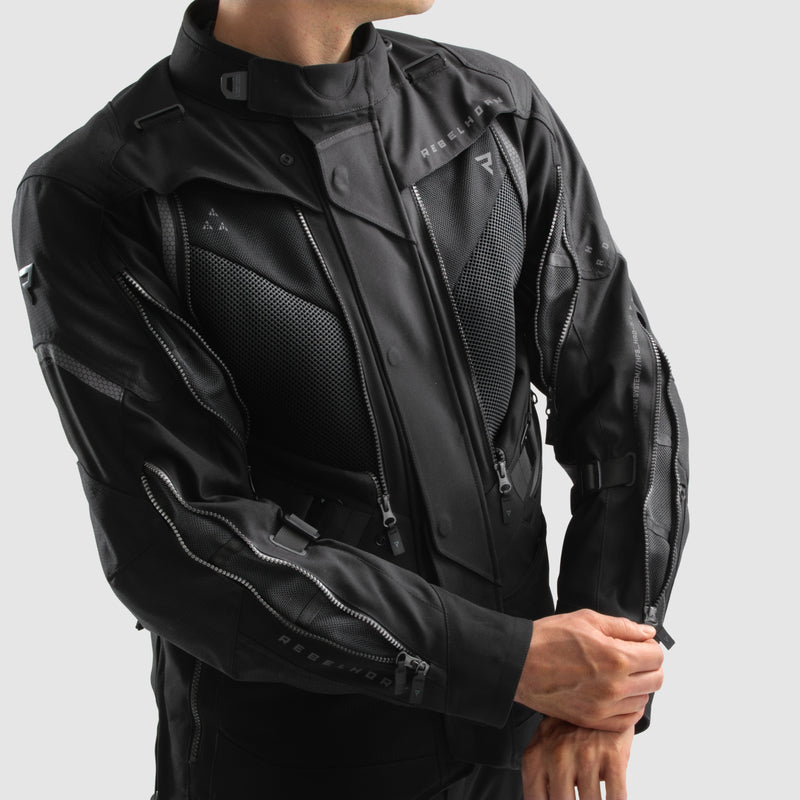 Rebelhorn Hardy 3.0 Textile Jacket Black FREE UK Delivery, FREE 365 Day Returns | Moto Central