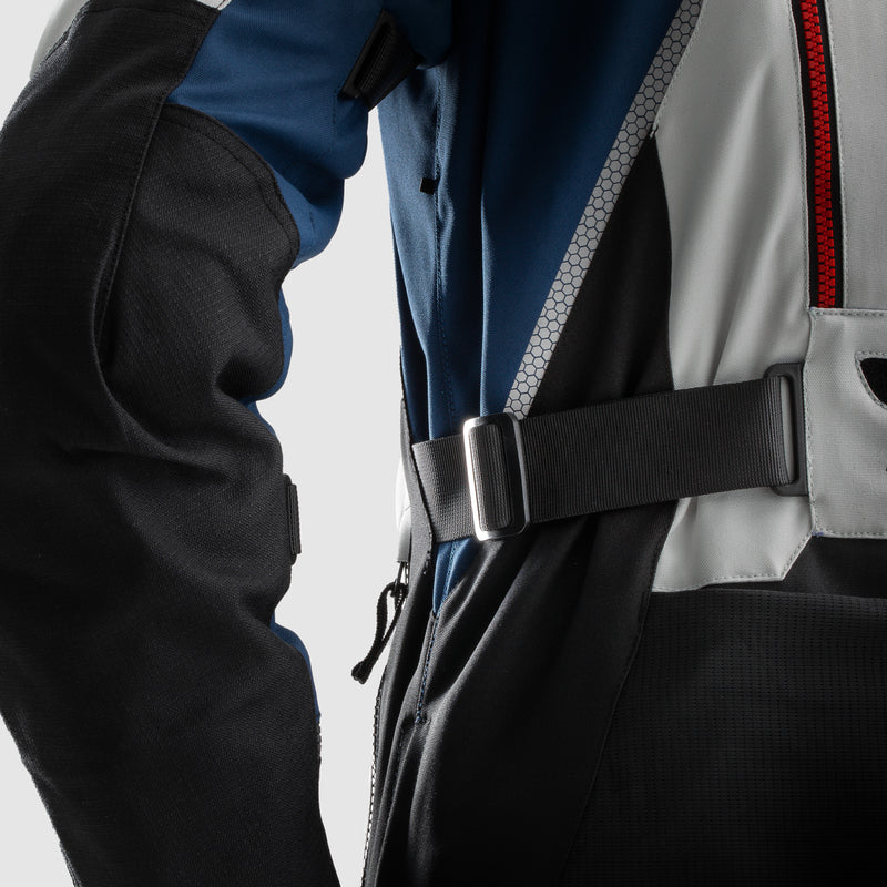 Rebelhorn Hardy 3.0 Textile Jacket Blue / Grey / Red FREE UK Delivery, FREE 365 Day Returns | Moto Central