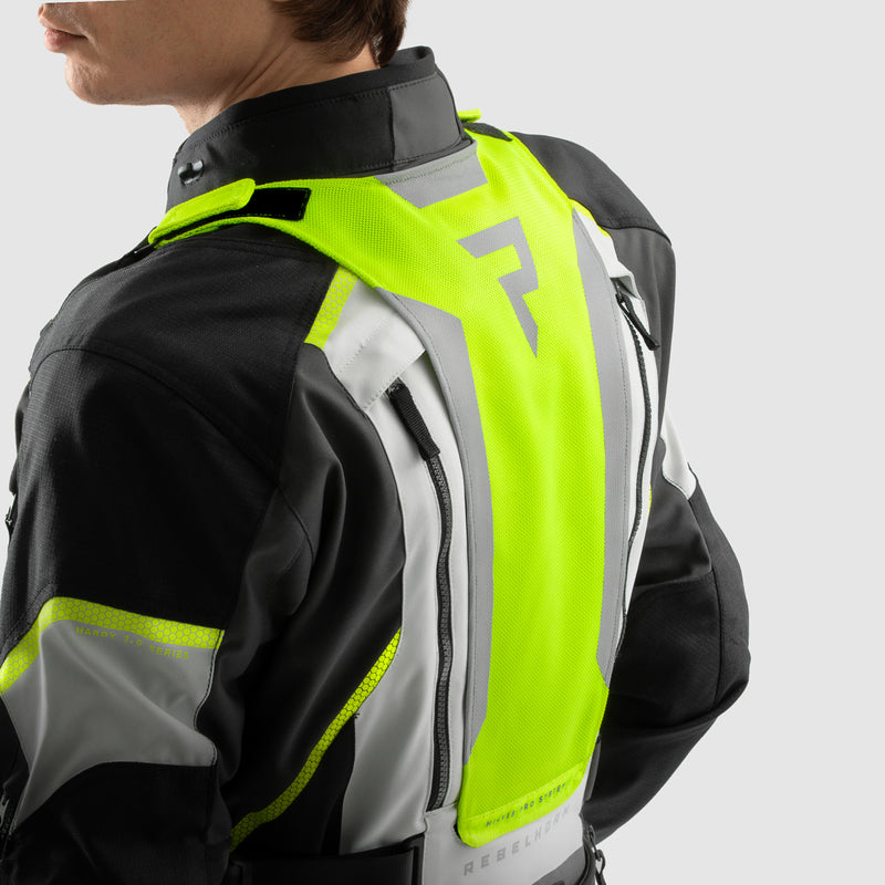 Rebelhorn Hardy 3.0 Textile Jacket Black / Light Grey / Fluo Yellow FREE UK Delivery, FREE 365 Day Returns | Moto Central