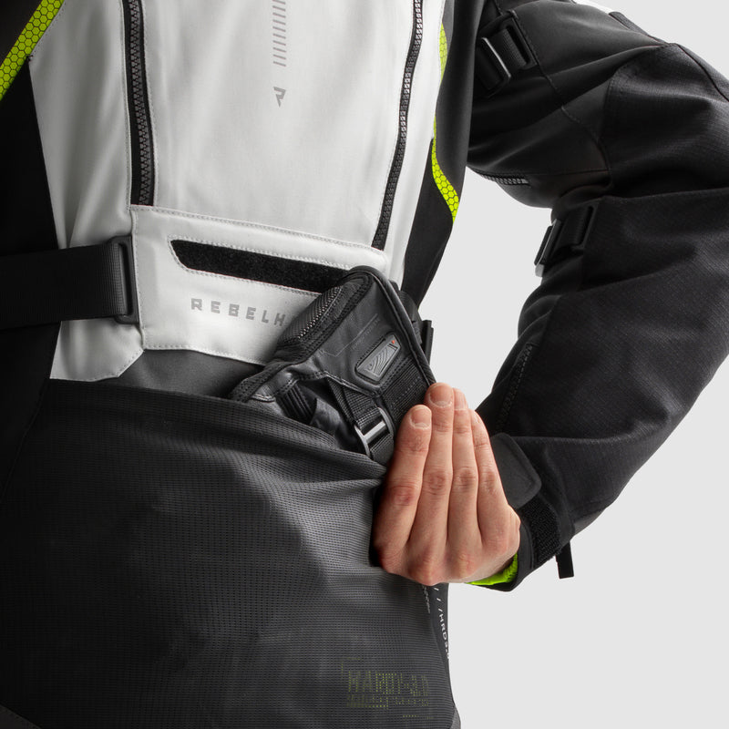 Rebelhorn Hardy 3.0 Textile Jacket Black / Light Grey / Fluo Yellow FREE UK Delivery, FREE 365 Day Returns | Moto Central