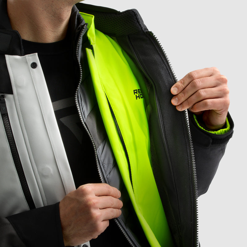 Rebelhorn Hardy 3.0 Textile Jacket Black / Light Grey / Fluo Yellow FREE UK Delivery, FREE 365 Day Returns | Moto Central