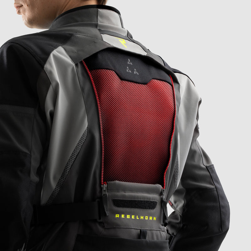 Rebelhorn Hardy 3.0 Textile Jacket Dark Grey / Black / Fluo Yellow FREE UK Delivery, FREE 365 Day Returns | Moto Central