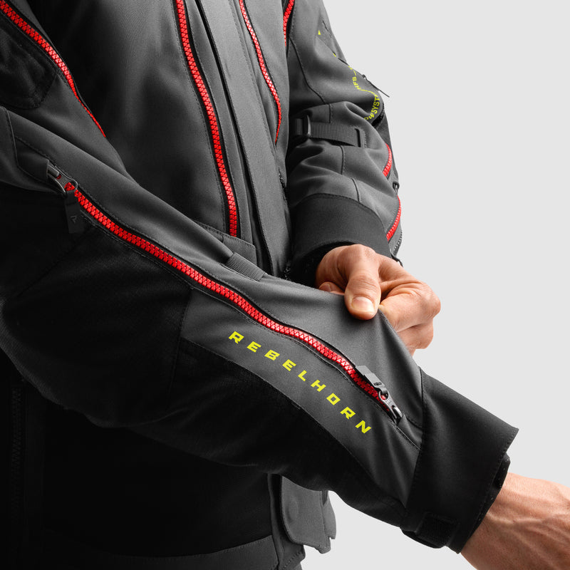 Rebelhorn Hardy 3.0 Textile Jacket Dark Grey / Black / Fluo Yellow FREE UK Delivery, FREE 365 Day Returns | Moto Central