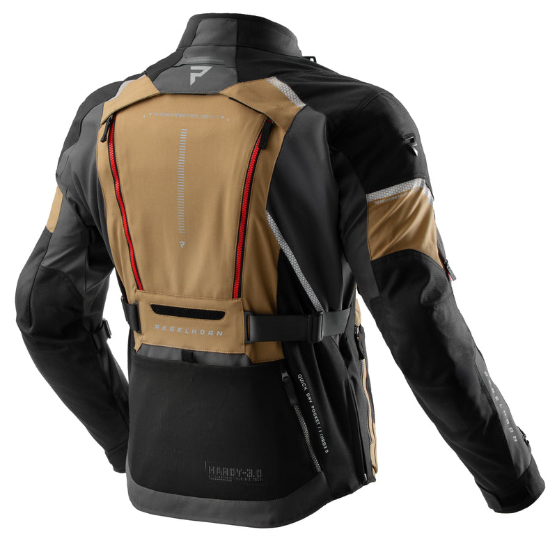 Rebelhorn Hardy 3.0 Textile Jacket Desert / Grey / Red FREE UK Delivery, FREE 365 Day Returns | Moto Central
