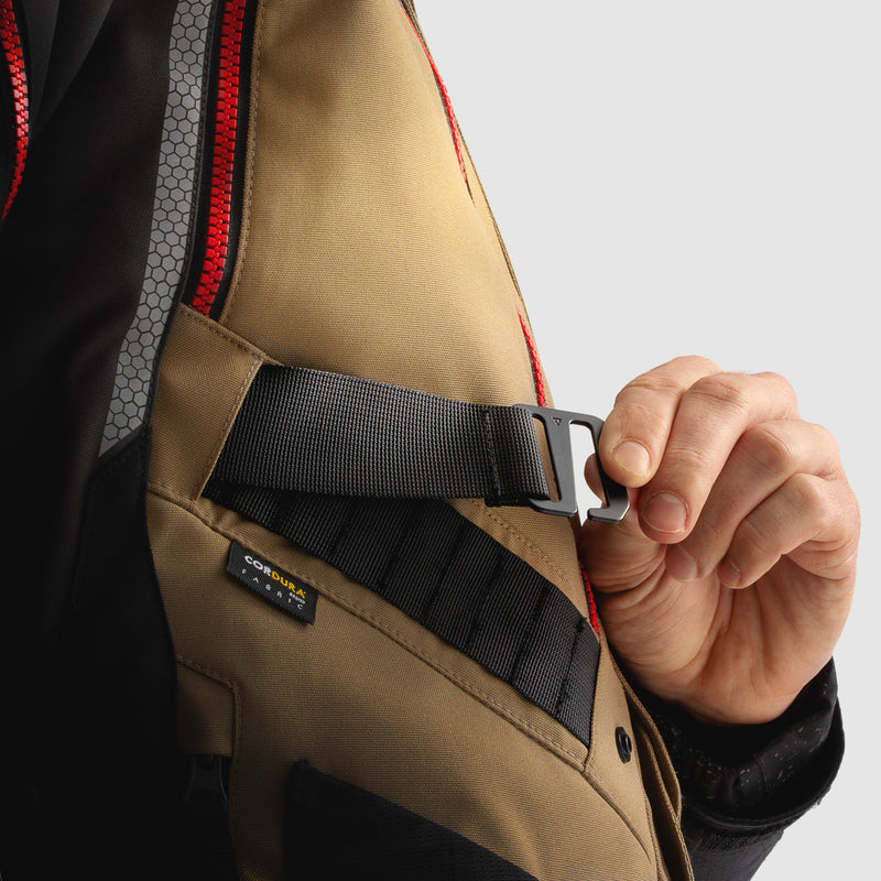 Rebelhorn Hardy 3.0 Textile Jacket Desert / Grey / Red FREE UK Delivery, FREE 365 Day Returns | Moto Central