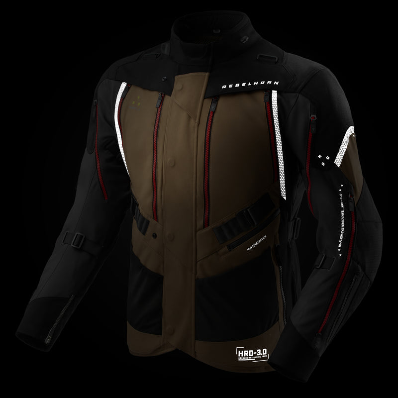 Rebelhorn Hardy 3.0 Textile Jacket Desert / Grey / Red FREE UK Delivery, FREE 365 Day Returns | Moto Central