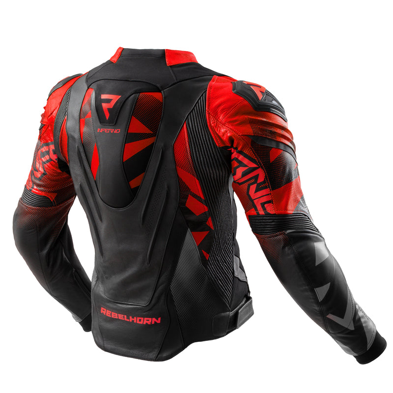 Rebelhorn Inferno Leather Jacket Black / Fluo Red FREE UK Delivery, FREE 365 Day Returns | Moto Central