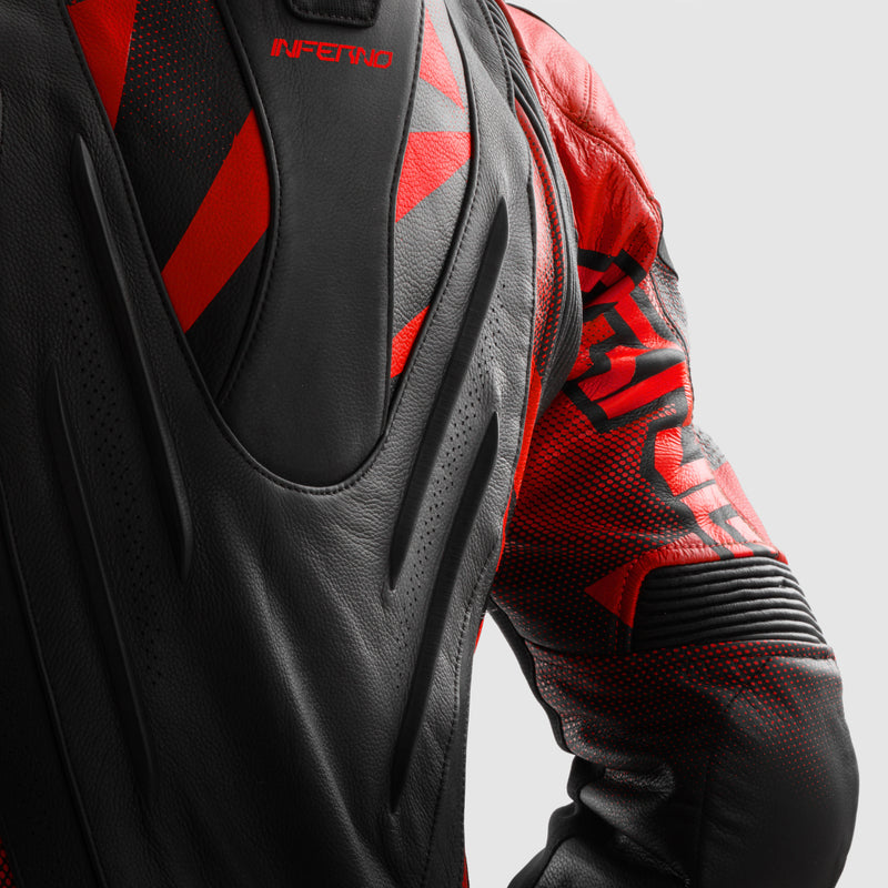 Rebelhorn Inferno Leather Jacket Black / Fluo Red FREE UK Delivery, FREE 365 Day Returns | Moto Central