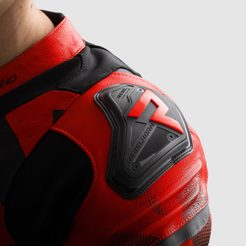 Rebelhorn Inferno Leather Jacket Black / Fluo Red FREE UK Delivery, FREE 365 Day Returns | Moto Central