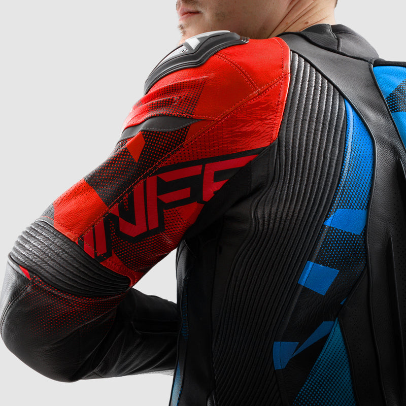 Rebelhorn Inferno Leather Jacket Black / Blue / White / Red FREE UK Delivery, FREE 365 Day Returns | Moto Central