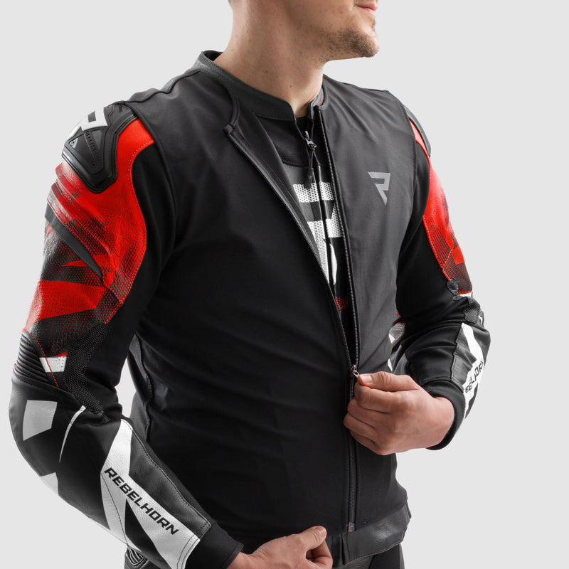 Rebelhorn Inferno Leather Jacket Black / Blue / White / Red FREE UK Delivery, FREE 365 Day Returns | Moto Central