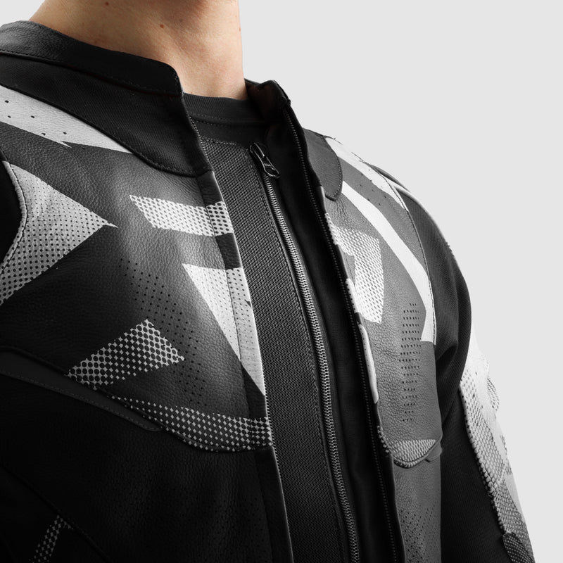 Rebelhorn Inferno Leather Jacket Black / White FREE UK Delivery, FREE 365 Day Returns | Moto Central