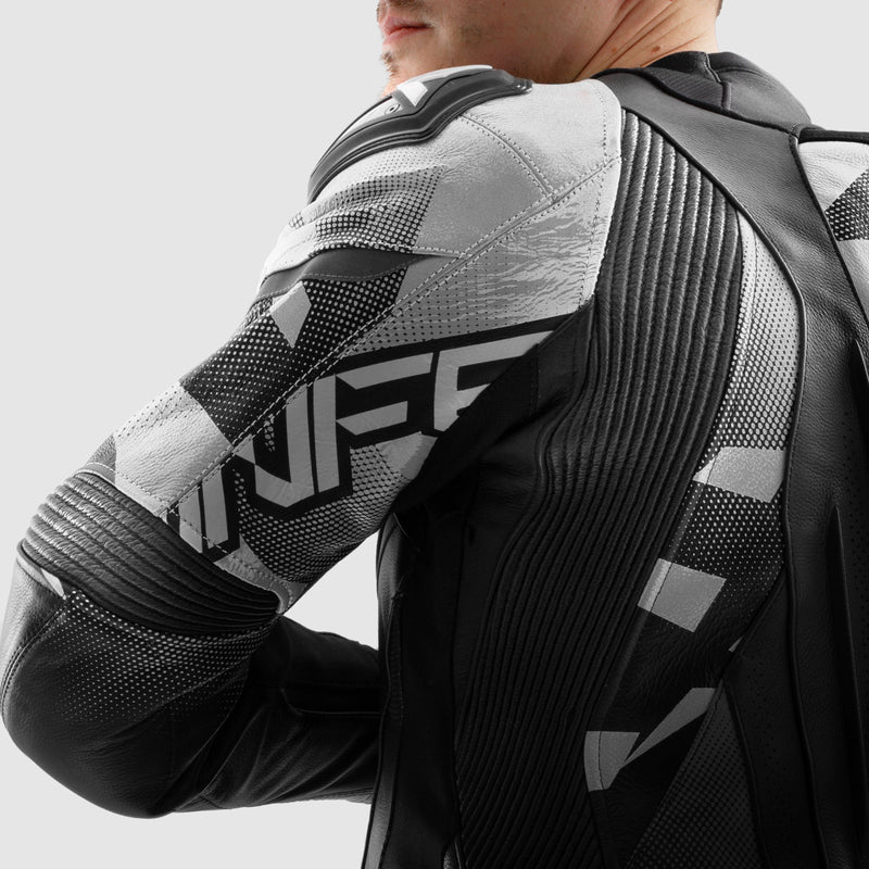 Rebelhorn Inferno Leather Jacket Black / White FREE UK Delivery, FREE 365 Day Returns | Moto Central