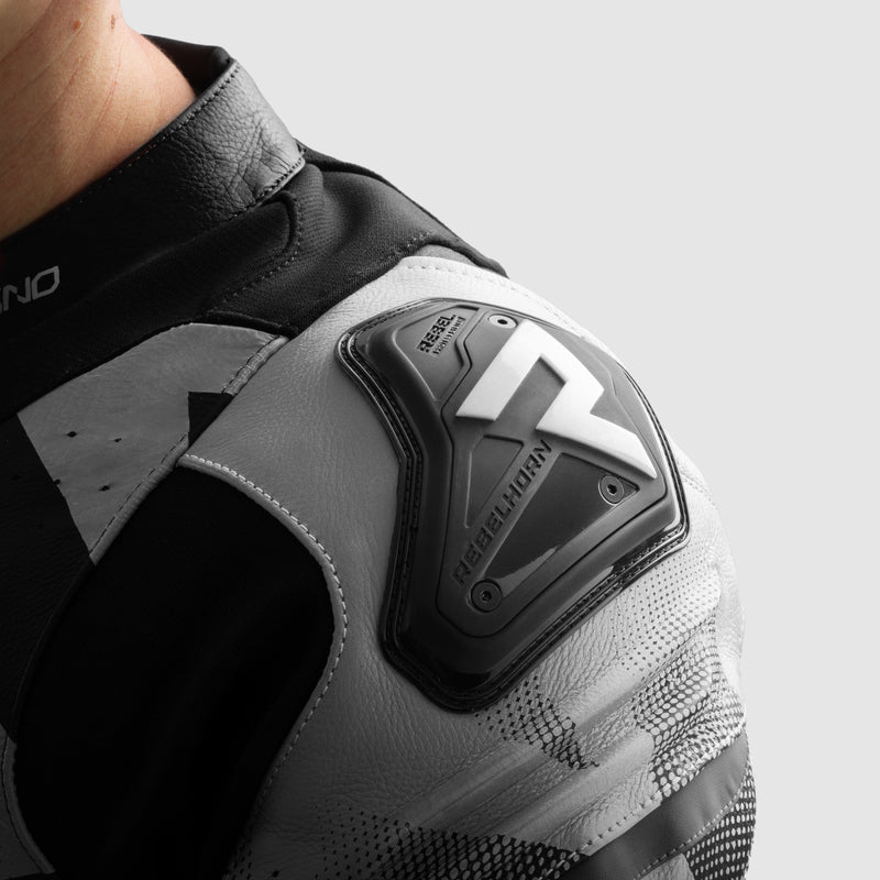 Rebelhorn Inferno Leather Jacket Black / White FREE UK Delivery, FREE 365 Day Returns | Moto Central